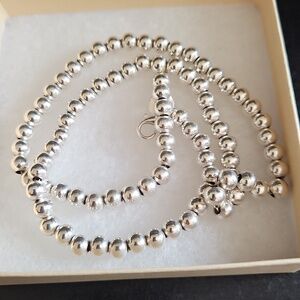NEW 925 SILVER CLASSIC BEAD NECKLACE 18"